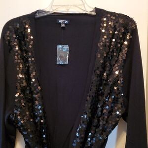 SALE: Black Sequin Cardigan